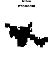 Fototapeta premium Milton (Wisconsin) blank outline map