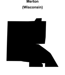 Merton (Wisconsin) blank outline map