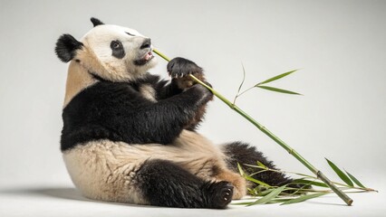 Naklejka premium Giant Panda Bear on studio background