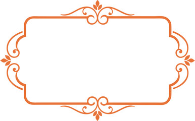 Elegant Orange Decorative Frame Vintage Style Border Design