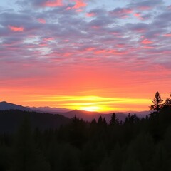 Fototapeta premium sunset over the mountains