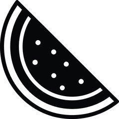 Watermelon Slice Icon Outline Vector Illustration