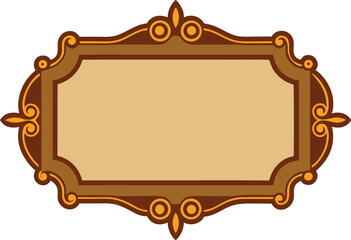 Elegant Ornate Frame Vintage Brown Gold Border Design Element