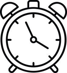 Alarm Clock Icon Outline Vector Illustration