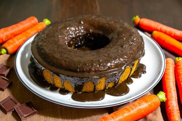 The most traditional and classic carrot cake with chocolate