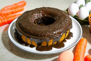 The most traditional and classic carrot cake with chocolate