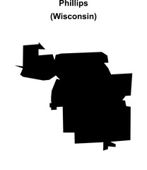 Phillips (Wisconsin) blank outline map