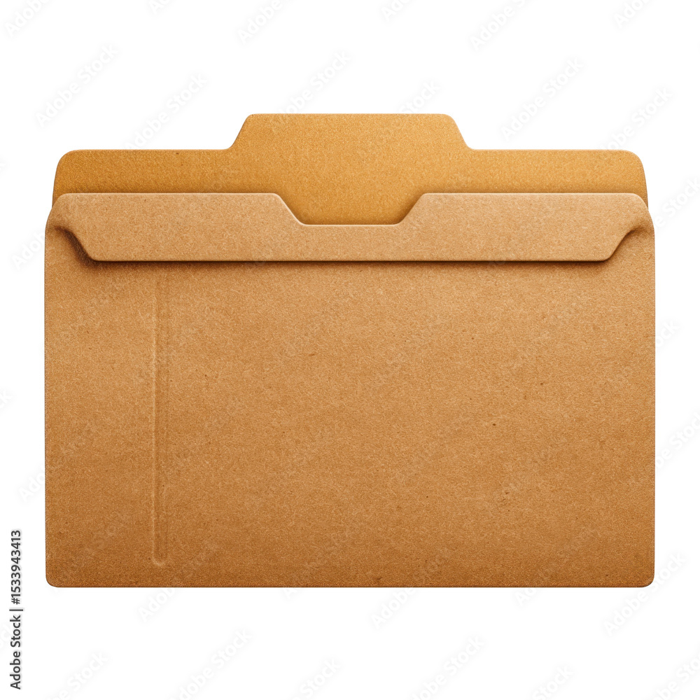 Poster an empty brown file folder for organizing documents and papers in office or home settings transparen