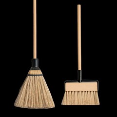 Household broom set featuring traditional broom and dustpan brush, designed for efficient cleaning. long handles provide comfort and ease of use, making cleaning tasks simpler and more effective