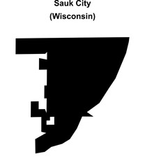 Sauk City (Wisconsin) blank outline map