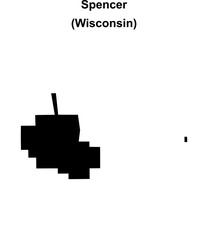 Obraz premium Spencer (Wisconsin) blank outline map