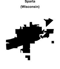 Obraz premium Sparta (Wisconsin) blank outline map