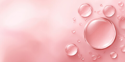 Abstract background with soft pink gel splashes and drops