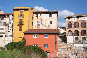 Colorful facades in Aoiz, Navarra
