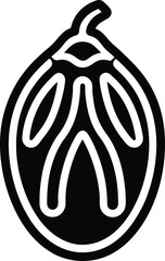 Date Fruit Icon Outline Vector Illustration