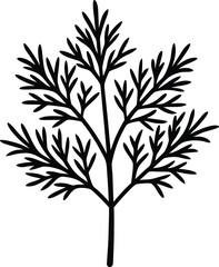 Dill Icon Outline Vector Illustration