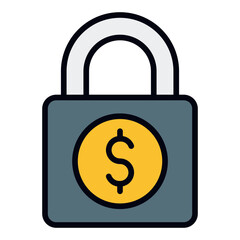 Padlock icon. Secure access and privacy lock. Online safety and account protection