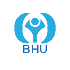 Initial BHU Letter Linked Logo for business and company identity. Modern BHU Letter Logo Vector Template with modern trendy golden logo.

