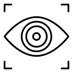Eye recognition icon. Biometric ID scan. Retina authentication and security access