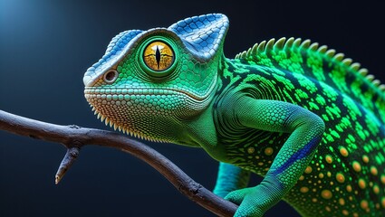 Obraz premium Elegant chameleon resting on a branch