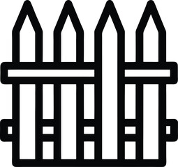 Fence Icon Outline Vector Illustration