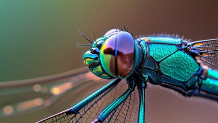 Macro dragonfly portrait