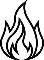 Fire Icon Outline Vector Illustration
