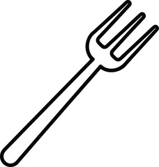 Fork Icon Outline Vector Illustration