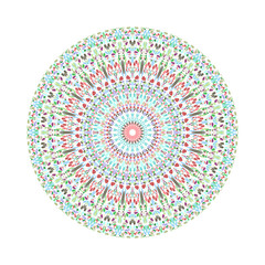 Abstract round geometrical colorful petal ornament mandala