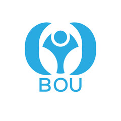 Initial BOU Letter Linked Logo for business and company identity. Modern BOU Letter Logo Vector Template with modern trendy golden logo.
