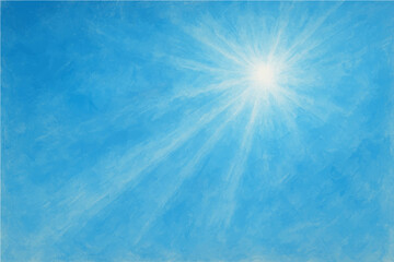 Abstract sky blue sky with light rays and a hint of smoke texture.