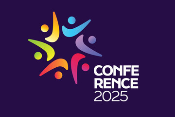 Modern Abstract Colorful Conference Logo Template for Your Event or Conference.