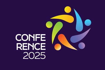 Fototapeta premium Modern Abstract Colorful Conference Logo Template for Your Event or Conference.