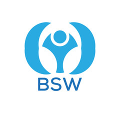 Initial BSW Letter Linked Logo for business and company identity. Modern BSW Letter Logo Vector Template with modern trendy golden logo.
