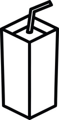 Juice Box Icon Outline Vector Illustration