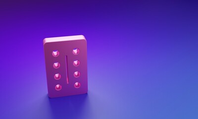Pink Pills in blister pack icon isolated on purple-blue background. Medical drug package for tablet, vitamin, antibiotic, aspirin. Minimalism concept. 3D render illustration