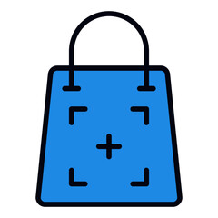 Shopping bag icon. Branded bag. Print logo and product packaging