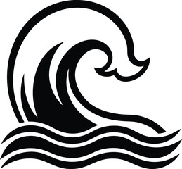 Ocean Wave Icon Outline Vector Illustration