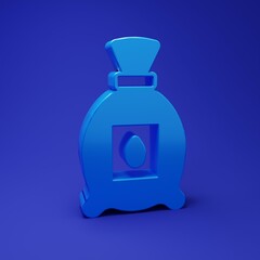 Blue Pack full of seeds of a specific plant icon isolated on blue background. Minimalism concept. 3D render illustration