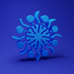 Blue Firework icon isolated on blue background. Concept of fun party. Explosive pyrotechnic symbol. Minimalism concept. 3D render illustration