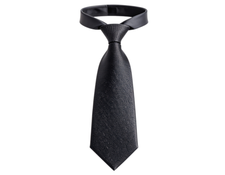 Formal Necktie in a Tight Windsor Knot, Front-Facing View, Transparent Background