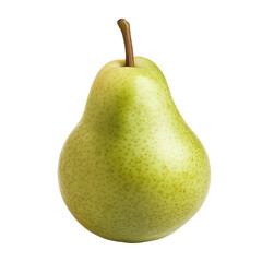 Two fresh, green, and yellow pears isolated on a white background, perfect for a healthy diet