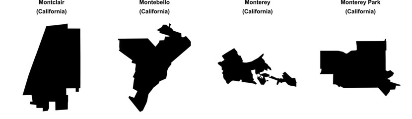 Montclair, Montebello, Monterey, Monterey Park outline maps