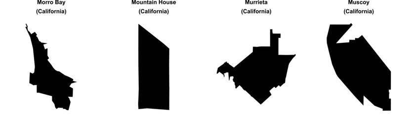 Morro Bay, Mountain House, Murrieta, Muscoy outline maps