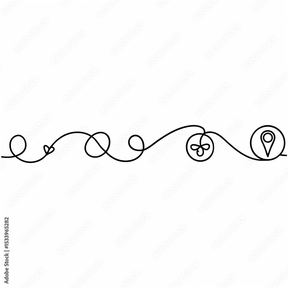 Poster simple black line art training progress tracker infographic with location pin and target icons on wh