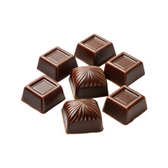 Naklejka premium close up of chocolate pieces on a transparent background