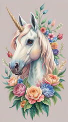 unicorn with flowers