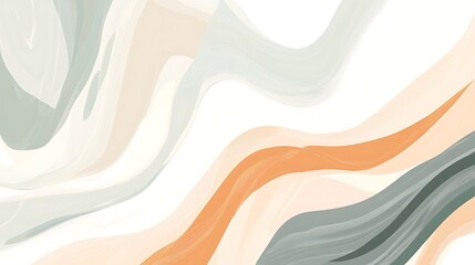 Abstract painting with soft, flowing lines and pastel colors.