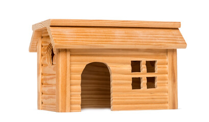 Pet house in front of white background