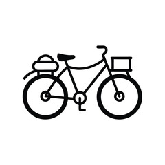 Obraz premium Vintage Bicycle Illustration Retro Bike with Carriers, Perfect for Cycling and Travel Posters
